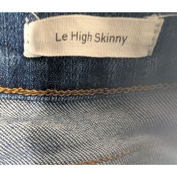 Frame Jeans Womens 26 Blue Le High Skinny Jeans Medium Wash Casual Edgy Moto - Picture 6 of 7